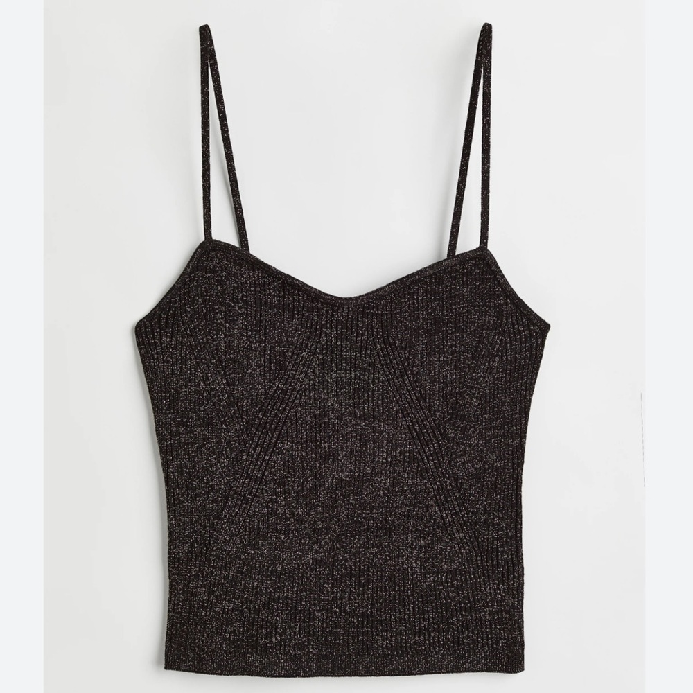 H&M Glittery Tank Top size US Small black/glittery